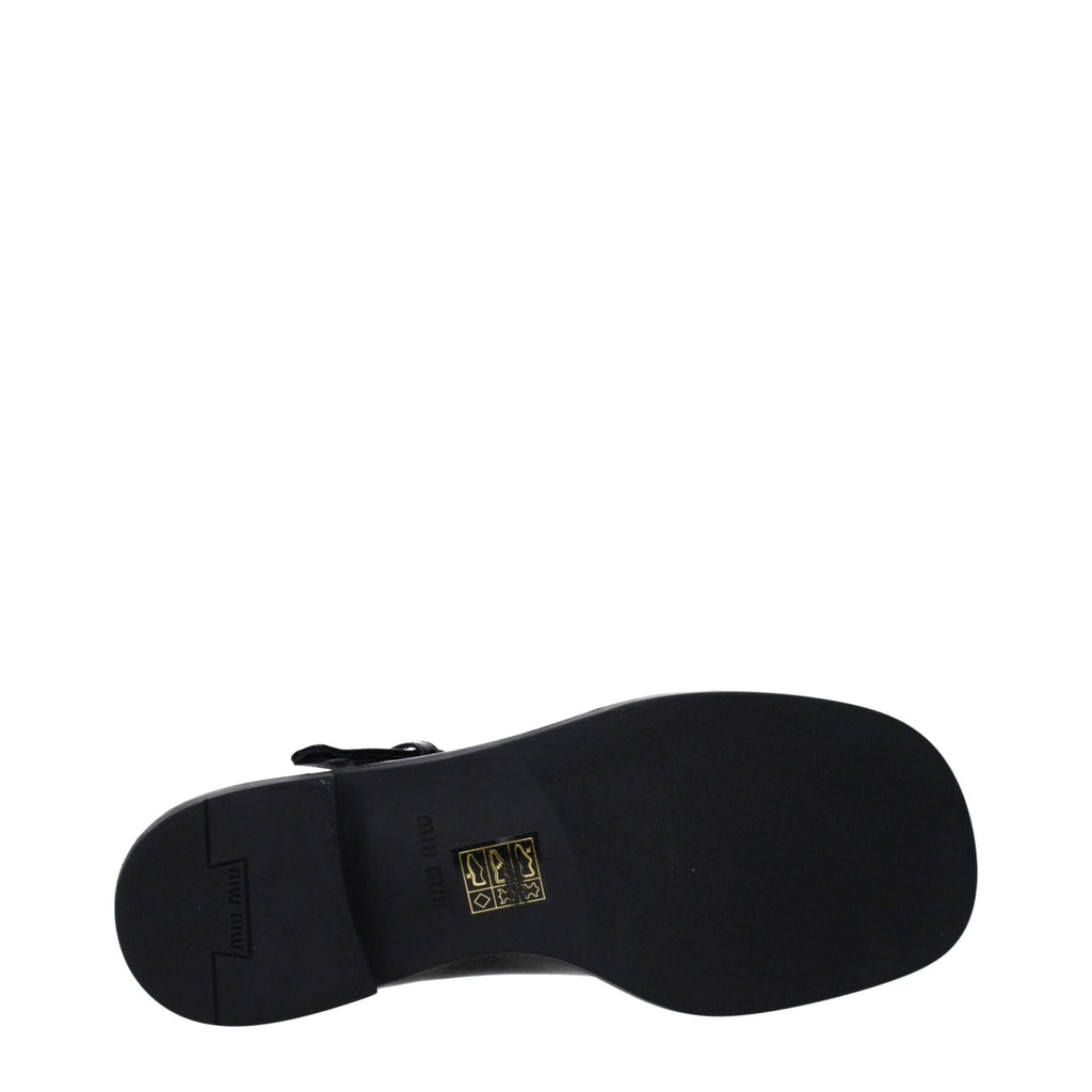 Miu Miu Black Leather Oxfords And Derby - Beyzy Store - Miu Miu