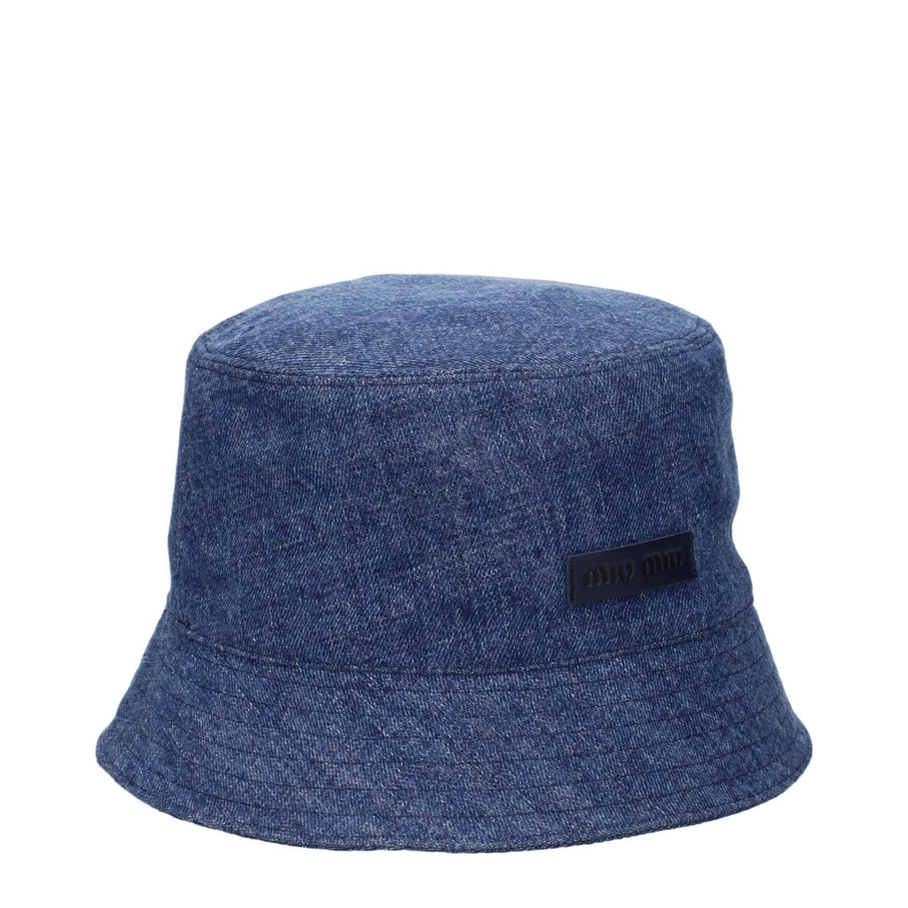 Miu Miu Blue Cotton Bucket Hats - Beyzy Store - Miu Miu