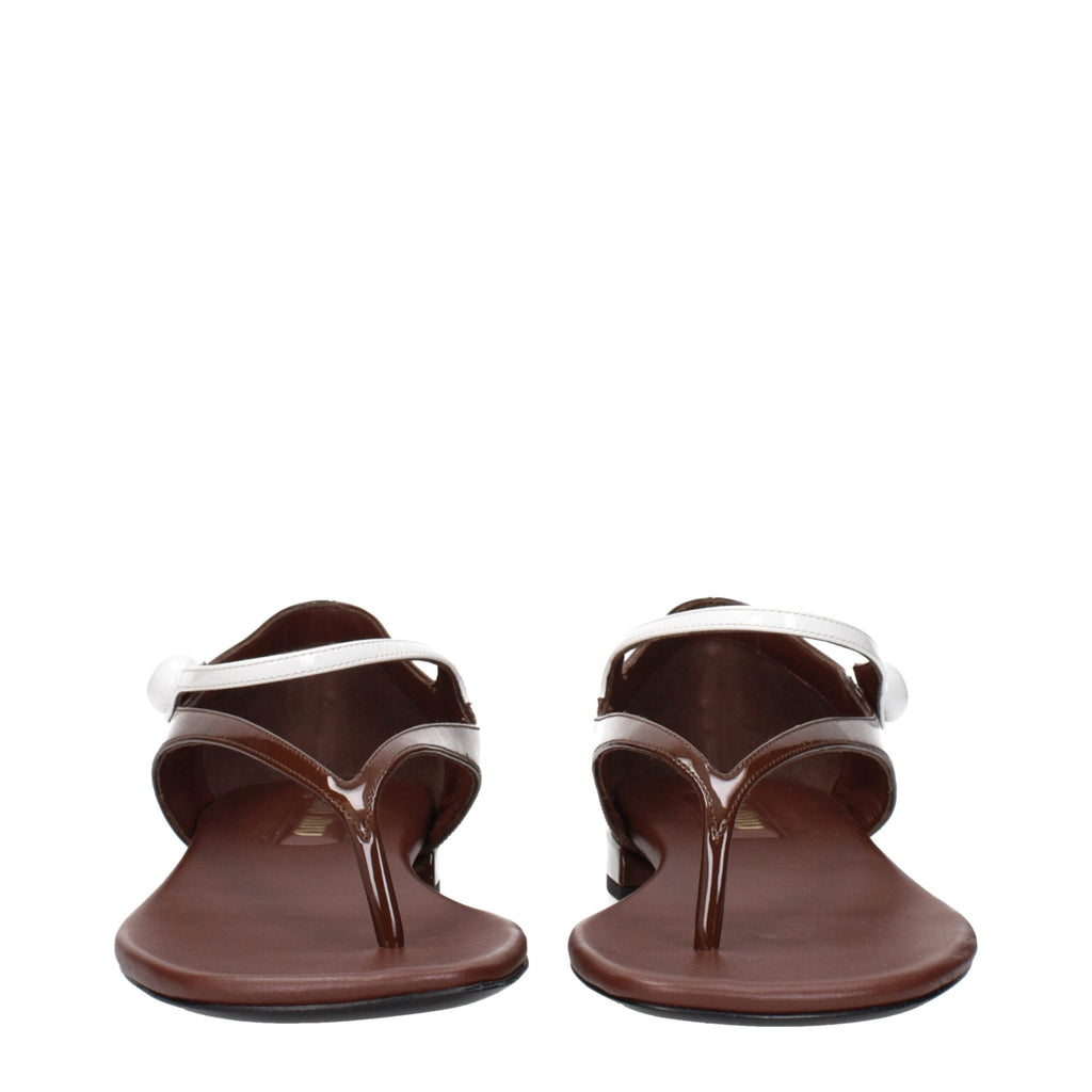 Miu Miu Brown Leather Flat Sandals - Beyzy Store - Miu Miu