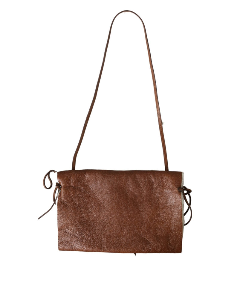 Miu Miu Brown Leather Fur Inner Lining Neck Strap WinterFleece Handwarmer - Beyzy Store - Miu Miu