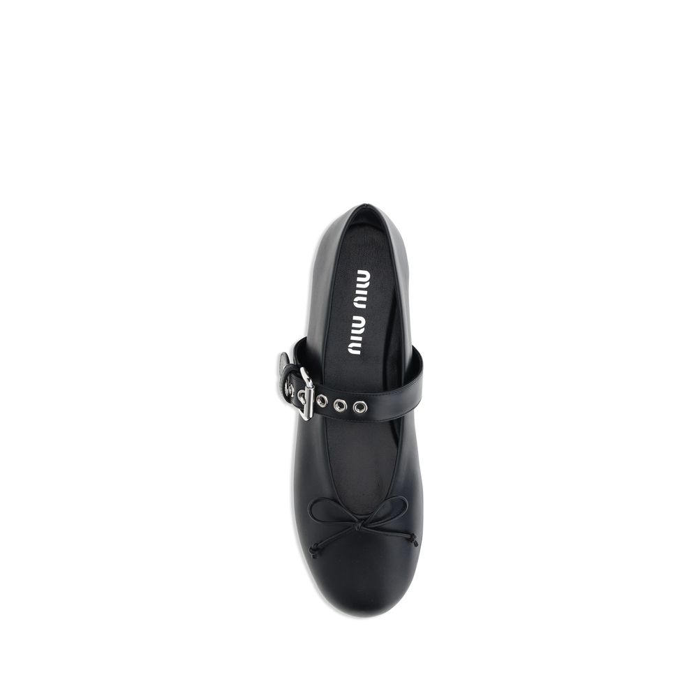 Miu Miu Leather Ballerinas - Beyzy Store - Miu Miu