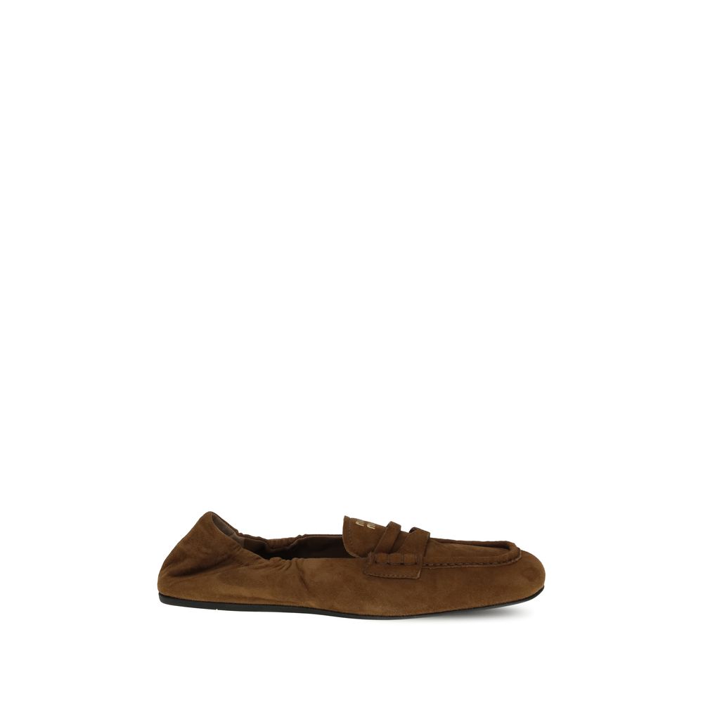 Miu Miu Suede Ruches Loafers - Beyzy Store - Miu Miu