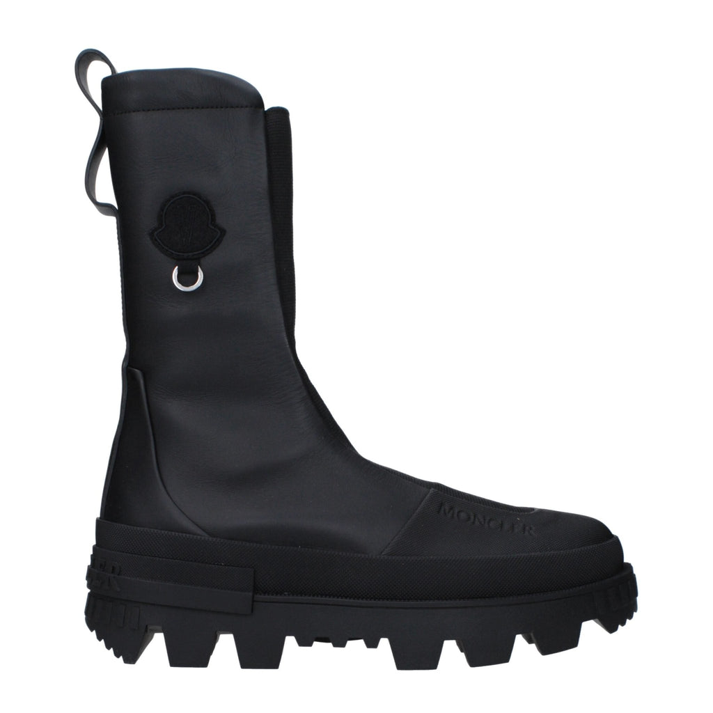 Moncler Black Leather Ankle - Beyzy Store - Moncler