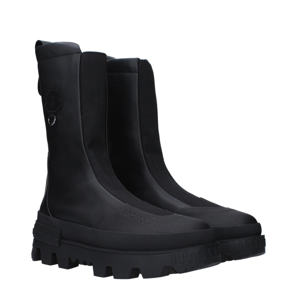 Moncler Black Leather Ankle - Beyzy Store - Moncler