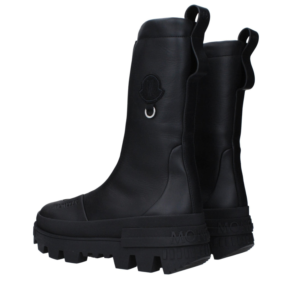 Moncler Black Leather Ankle - Beyzy Store - Moncler