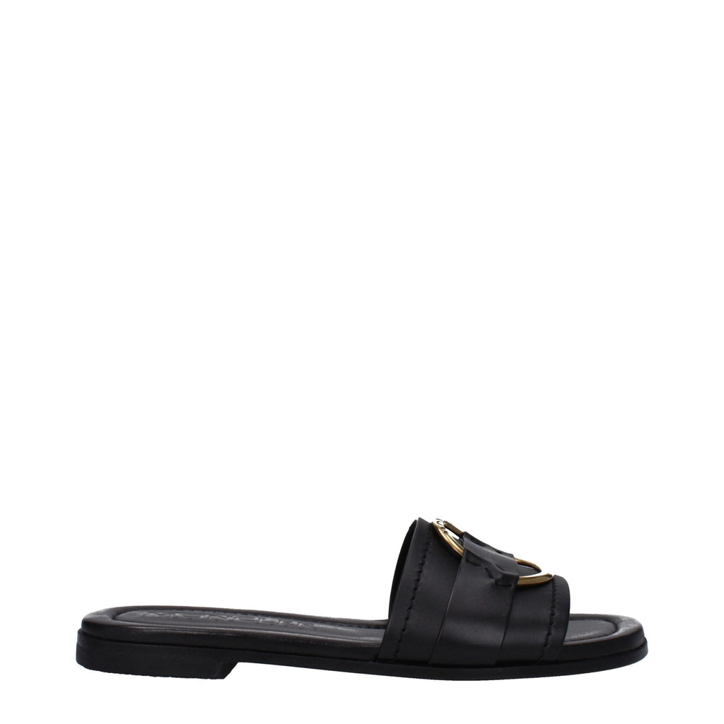 Moncler Black Leather Slipper - Beyzy Store - Moncler