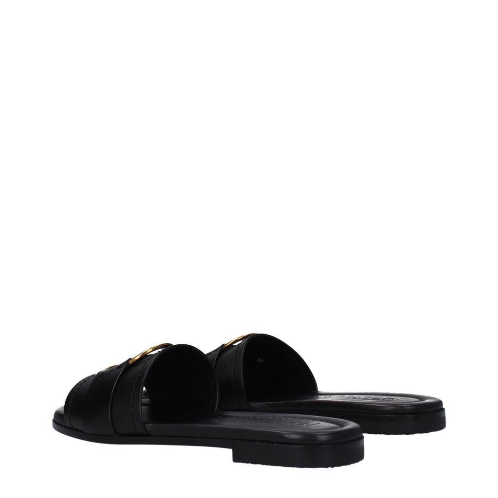 Moncler Black Leather Slipper - Beyzy Store - Moncler