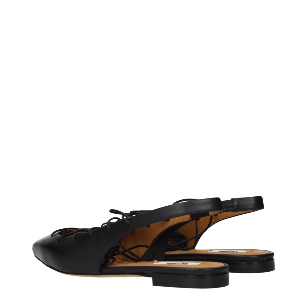 Moschino Black Leather Flats - Beyzy Store - Moschino
