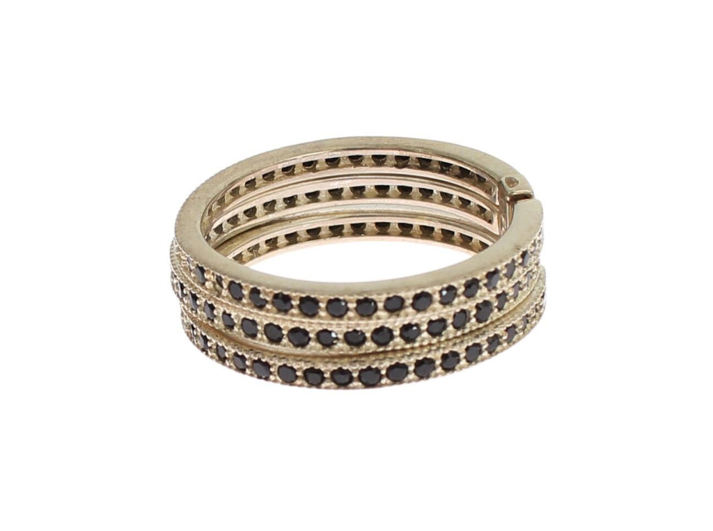 Nialaya Chic Silver & Black CZ Crystal Ring - Beyzy Store - Nialaya