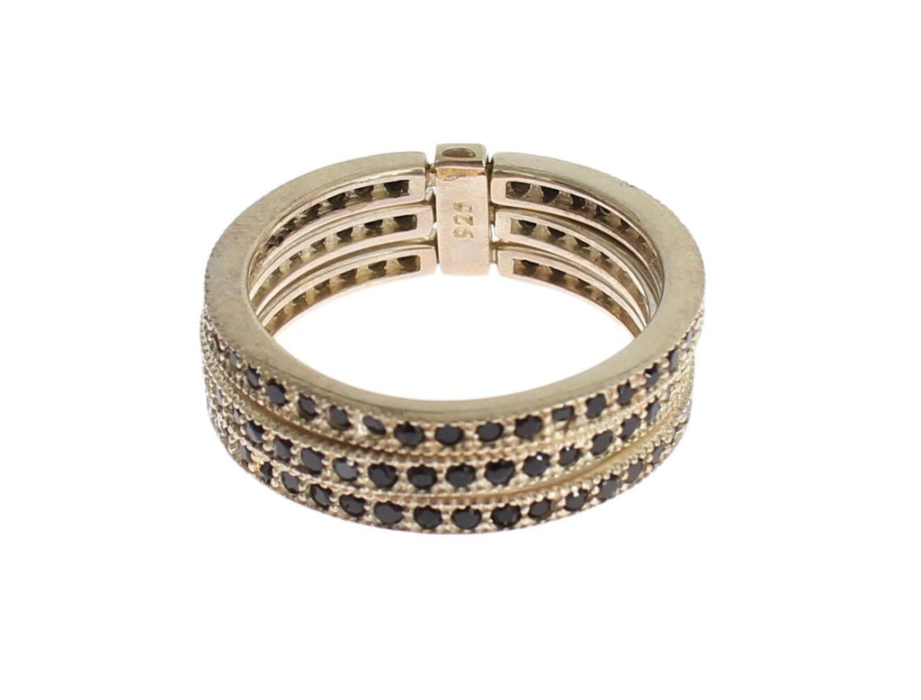 Nialaya Chic Silver & Black CZ Crystal Ring - Beyzy Store - Nialaya