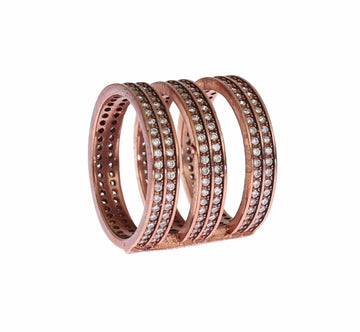 Nialaya Dazzling Pink Gold Plated CZ Crystal Ring - Beyzy Store - Nialaya