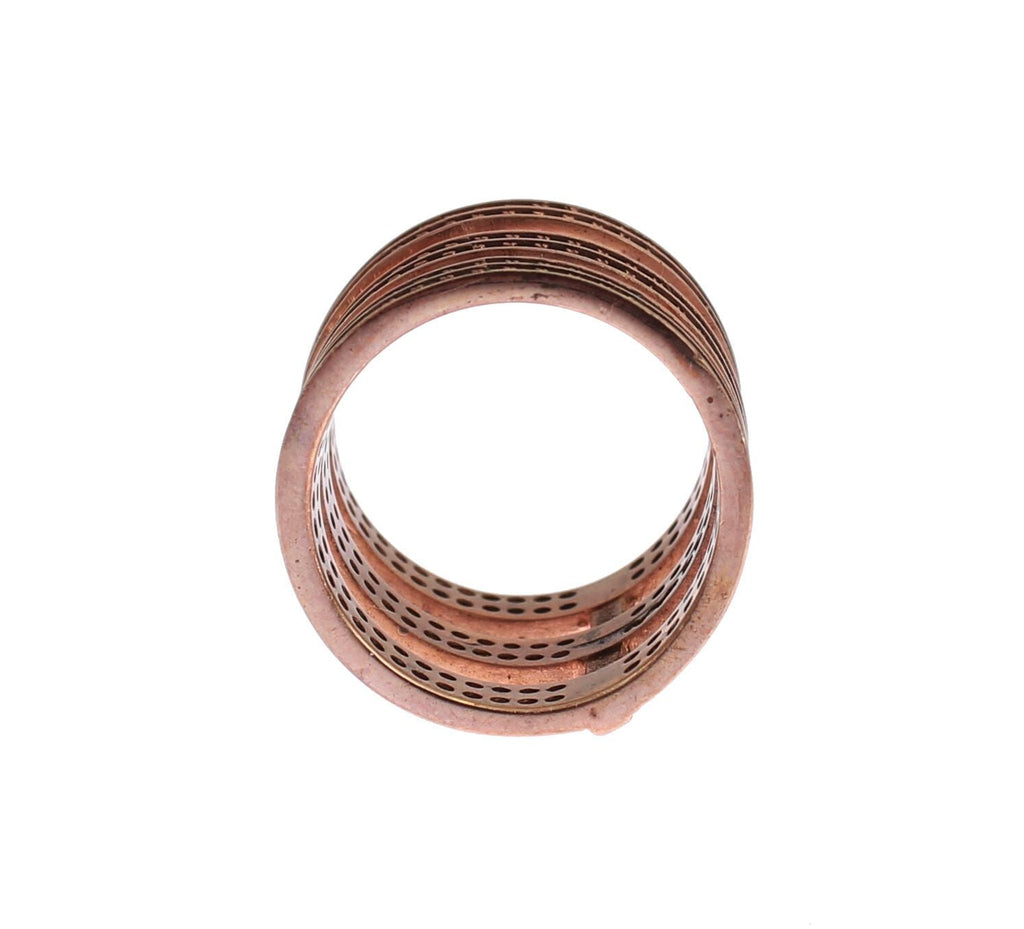 Nialaya Dazzling Pink Gold Plated CZ Crystal Ring - Beyzy Store - Nialaya