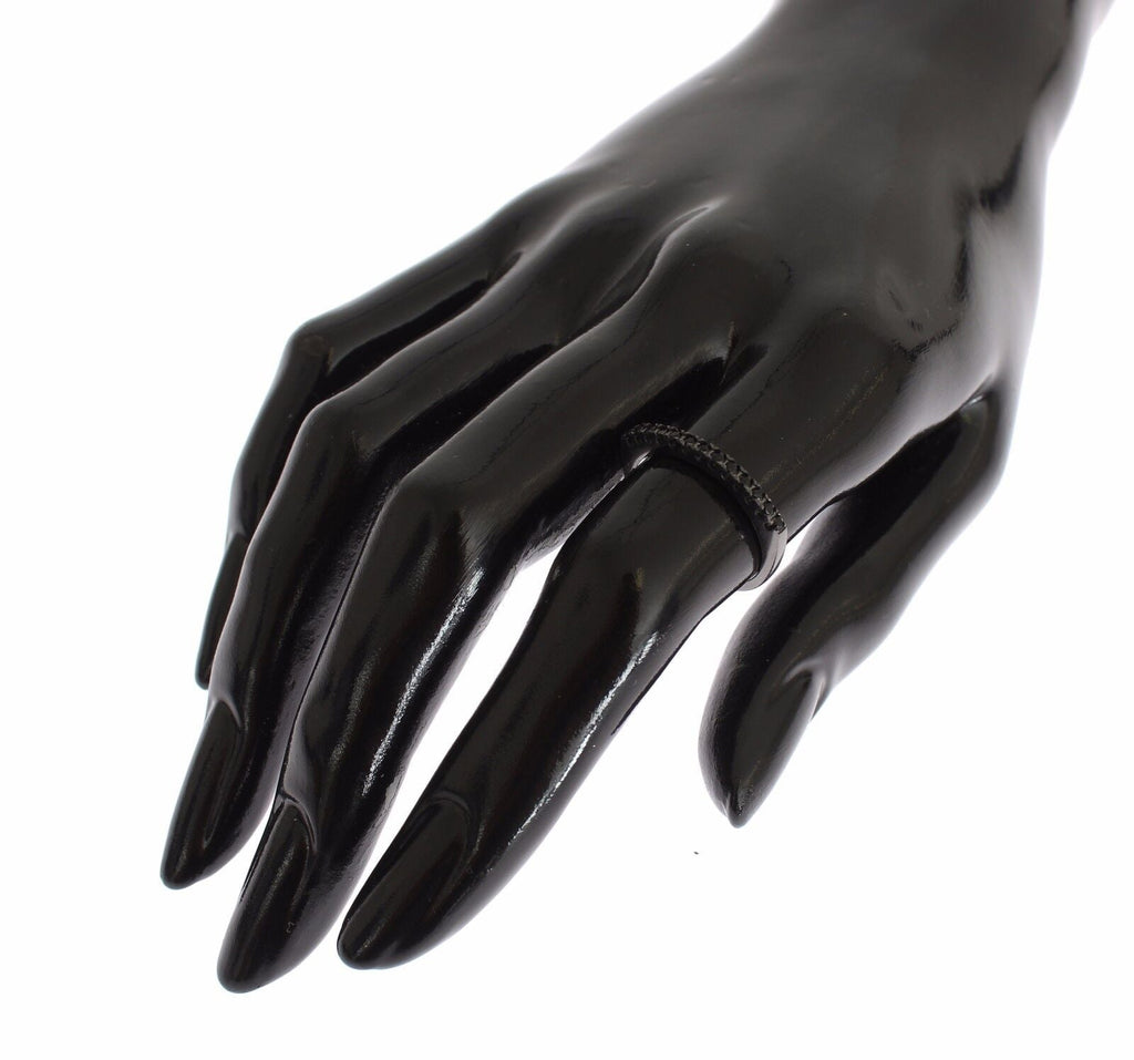 Nialaya Elegant Black Crystal Sterling Silver Ring - Beyzy Store - Nialaya