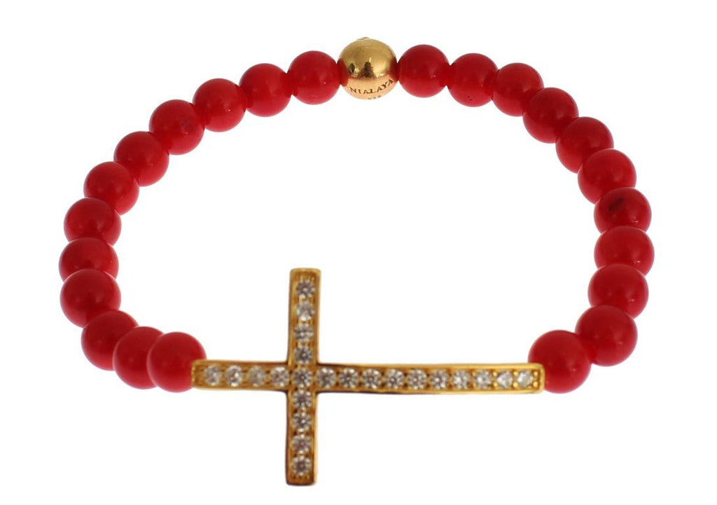 Nialaya Elegant Gold and Red Coral Beaded Bracelet - Beyzy Store - Nialaya