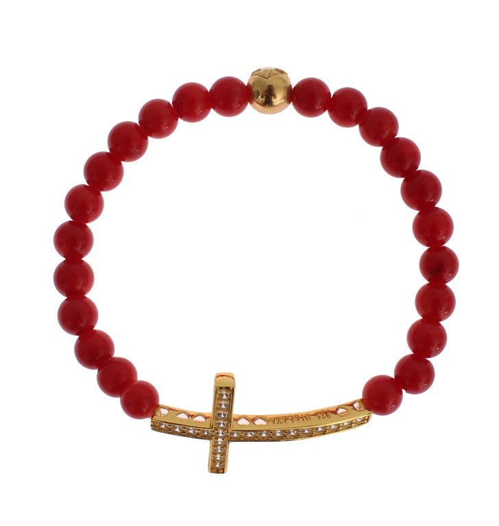 Nialaya Elegant Gold and Red Coral Beaded Bracelet - Beyzy Store - Nialaya