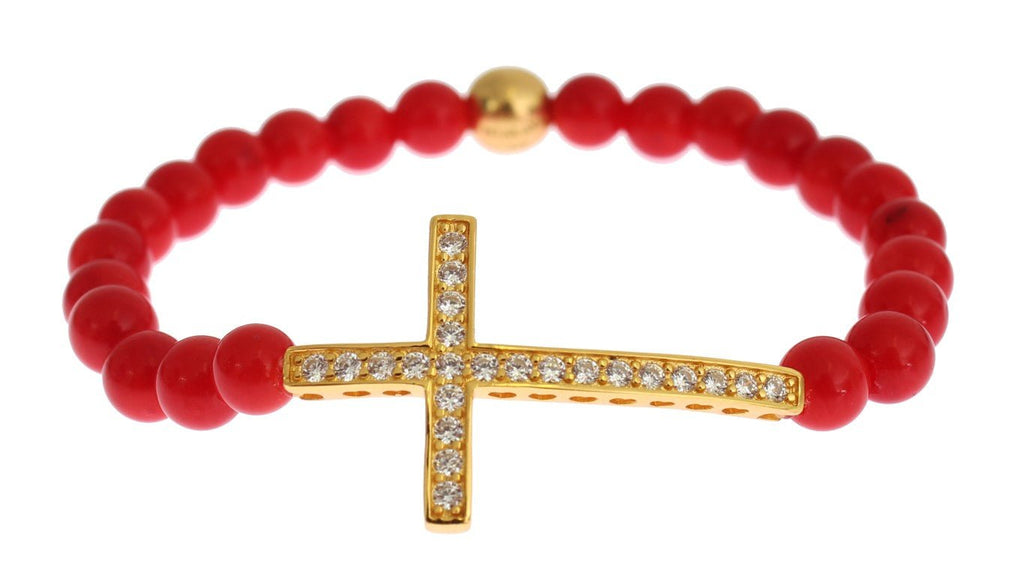 Nialaya Elegant Gold and Red Coral Beaded Bracelet - Beyzy Store - Nialaya