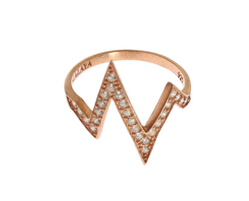 Nialaya Elegant Pink Crystal Encrusted Silver Ring - Beyzy Store - Nialaya