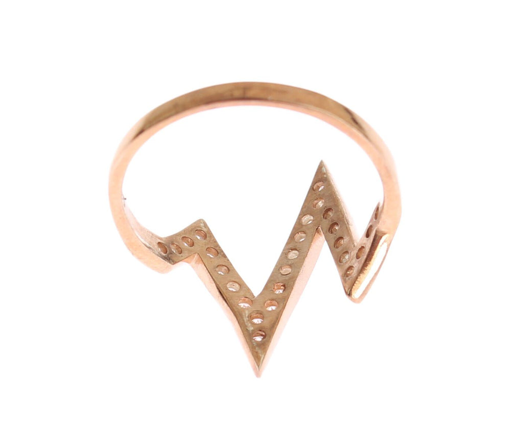 Nialaya Elegant Pink Crystal Encrusted Silver Ring - Beyzy Store - Nialaya
