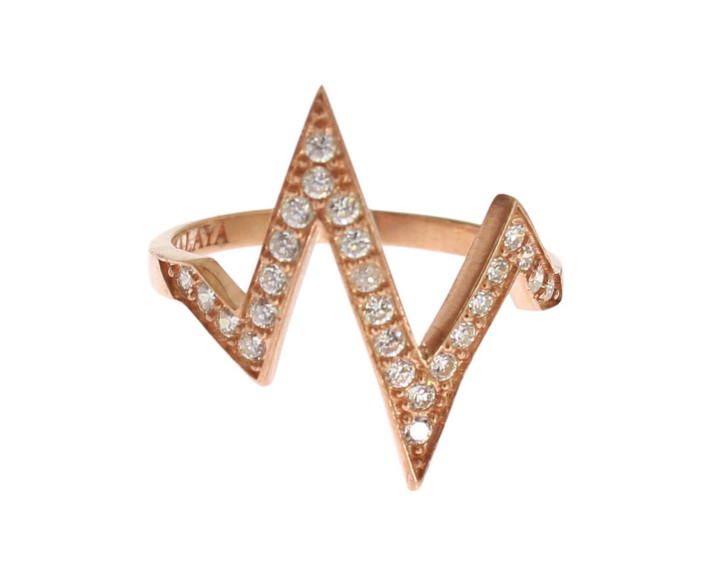 Nialaya Elegant Pink Crystal Encrusted Silver Ring - Beyzy Store - Nialaya