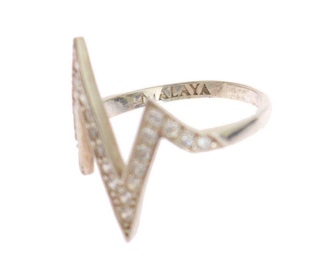 Nialaya Radiant Silver Crystal Encrusted Ring - Beyzy Store - Nialaya