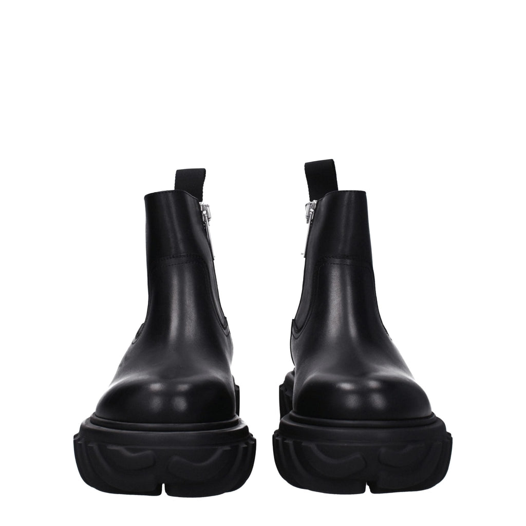 Off - White Black Leather Ankle - Beyzy Store - Off - White