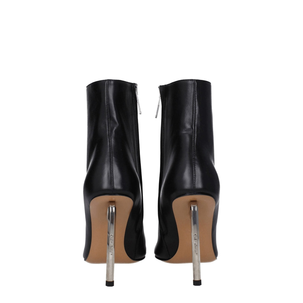 Off - White Black Leather Ankle Boots - Beyzy Store - Off - White