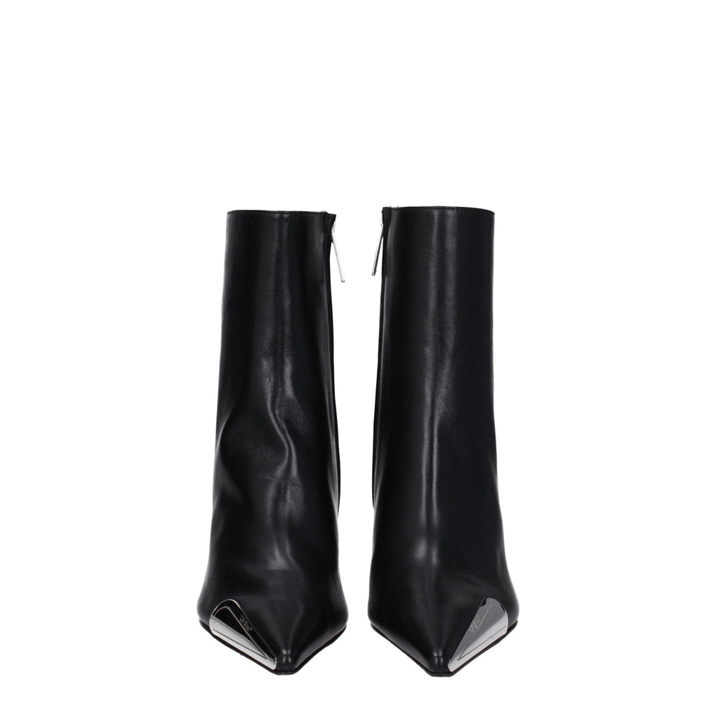 Off - White Black Leather Ankle Boots - Beyzy Store - Off - White