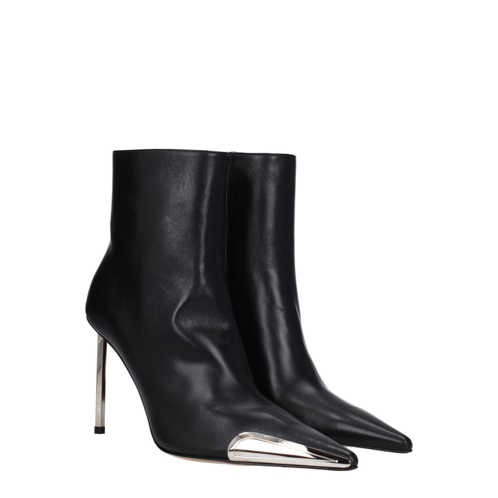 Off - White Black Leather Ankle Boots - Beyzy Store - Off - White