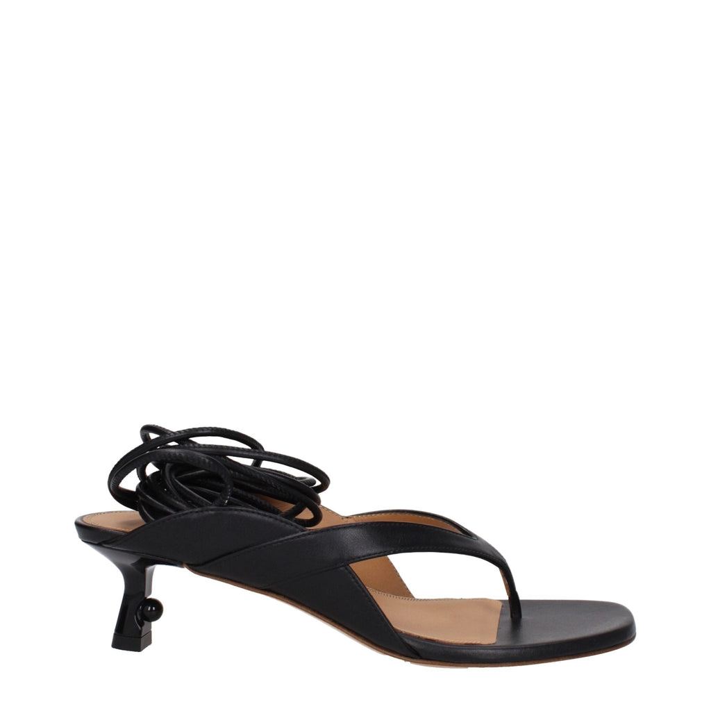 Off - White Black Leather Flip - Flop Sandal - Beyzy Store - Off - White