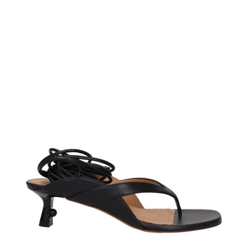 Off - White Black Leather Flip - Flop Sandal - Beyzy Store - Off - White
