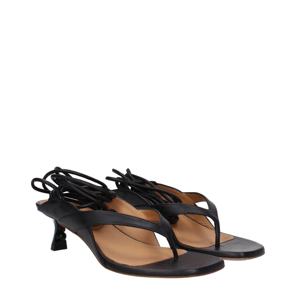 Off - White Black Leather Flip - Flop Sandal - Beyzy Store - Off - White