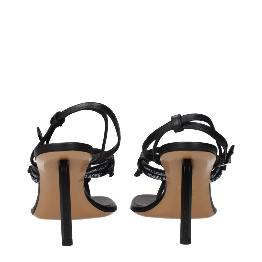 Off - White Black Leather Flip - Flop Sandals - Beyzy Store - Off - White