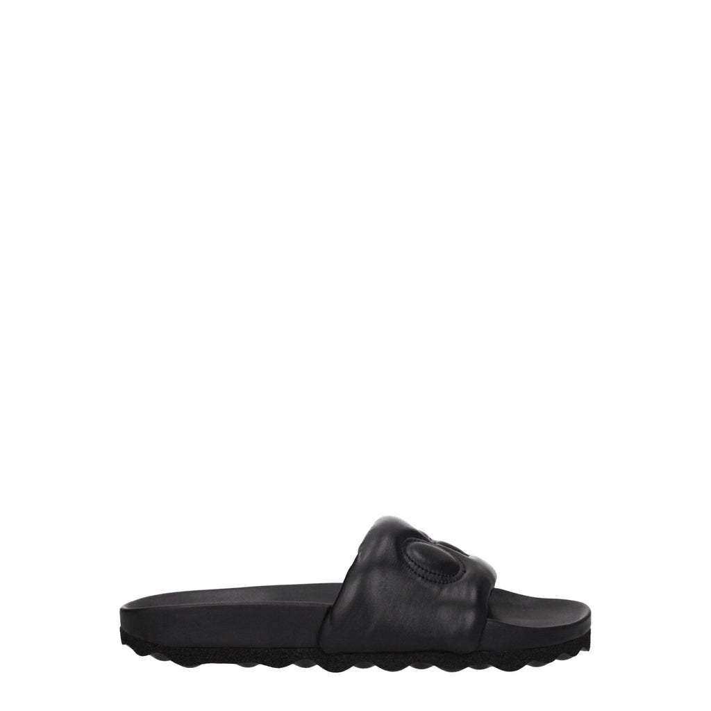 Off - White Black Leather Slipper - Beyzy Store - Off - White