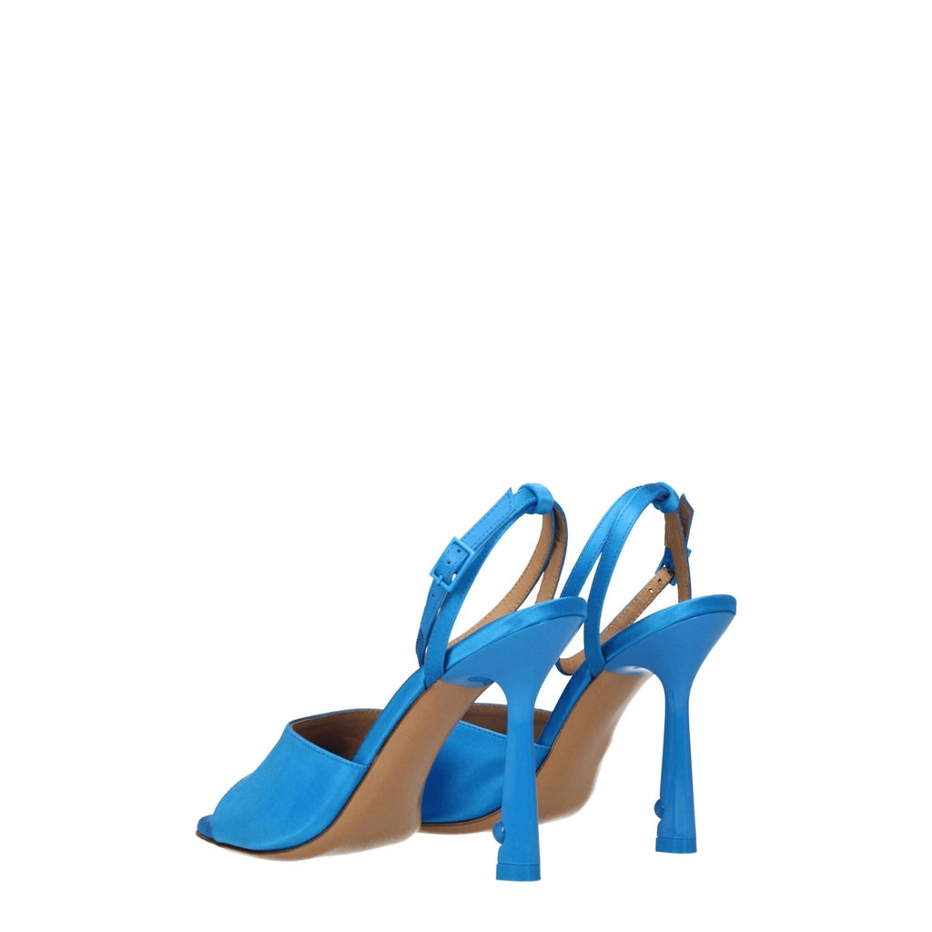 Off - White Blue Satin Sandal - Beyzy Store - Off - White
