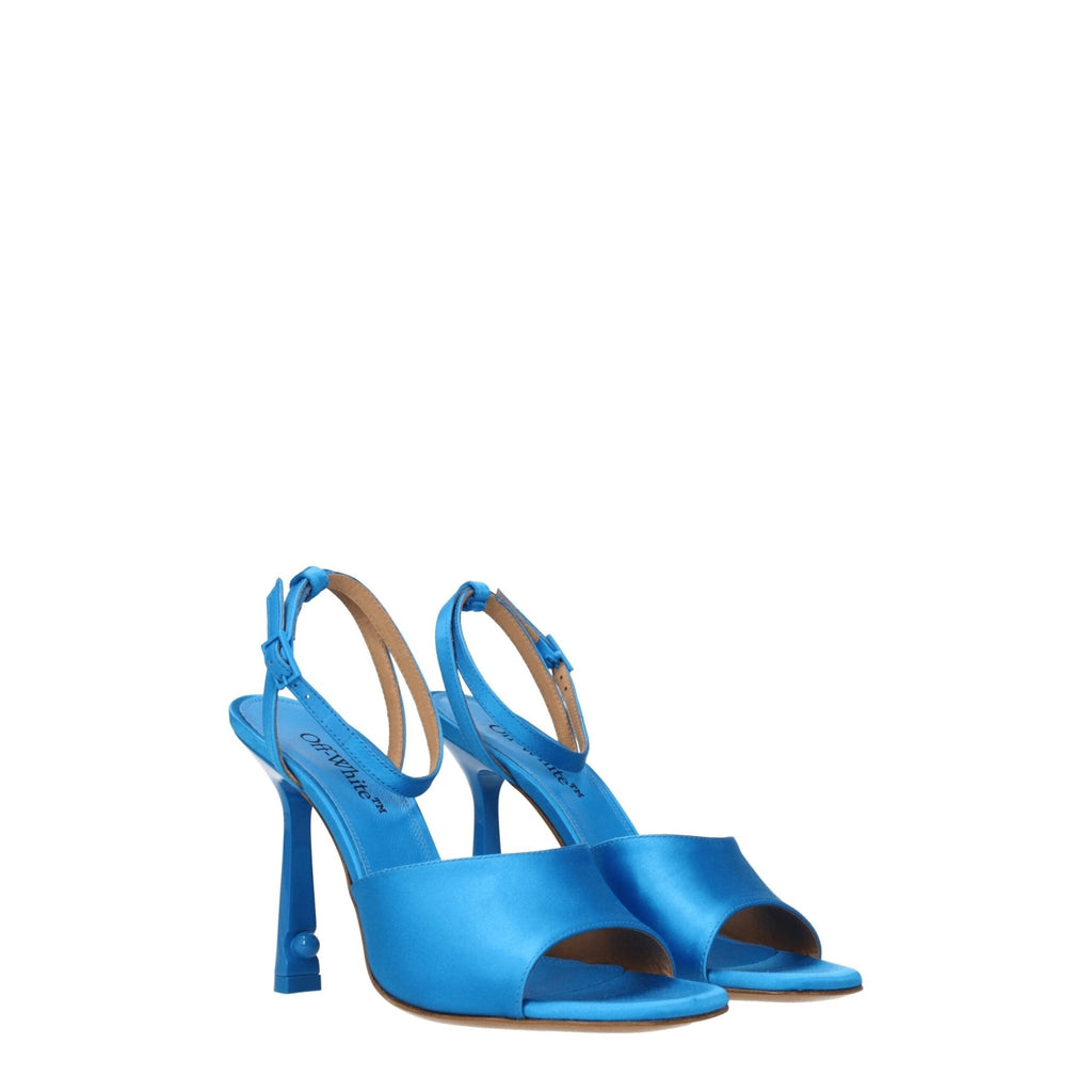 Off - White Blue Satin Sandal - Beyzy Store - Off - White