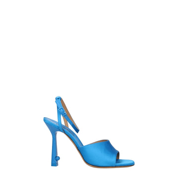 Off - White Blue Satin Sandal - Beyzy Store - Off - White