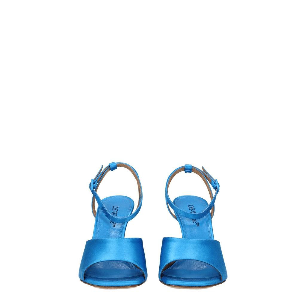 Off - White Blue Satin Sandal - Beyzy Store - Off - White