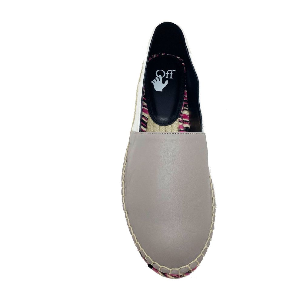 Off - White Leather Espadrilles - Beyzy Store - Off - White