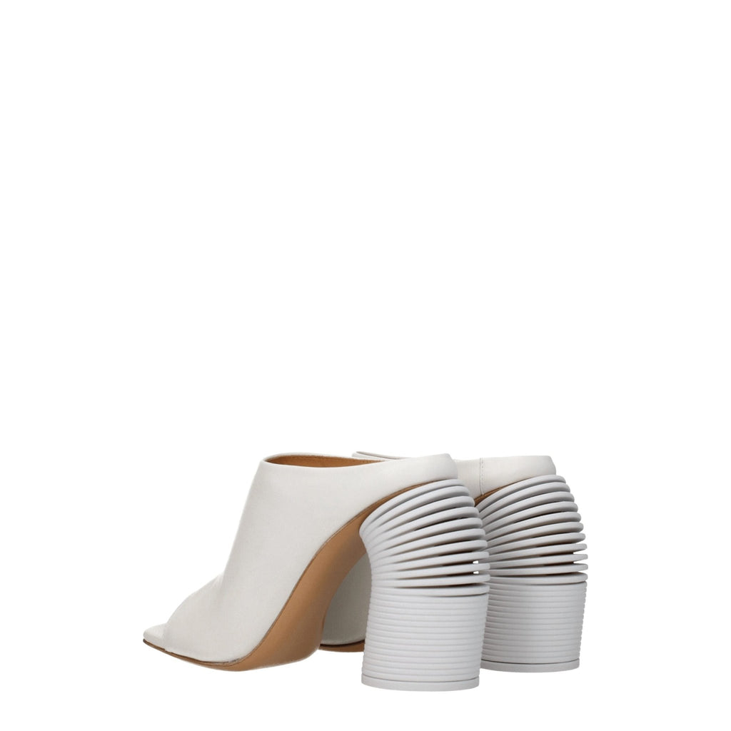 Off - White White Leather Sandal - Beyzy Store - Off - White