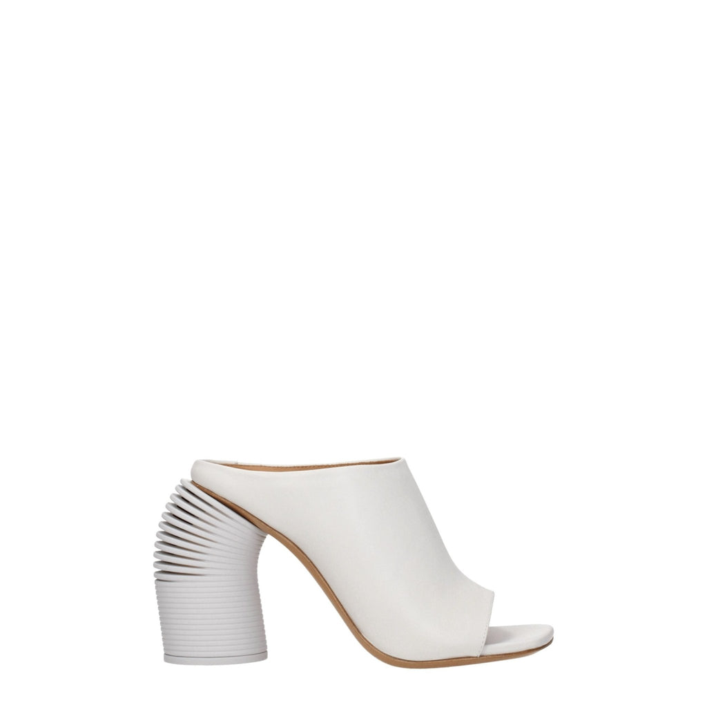 Off - White White Leather Sandal - Beyzy Store - Off - White