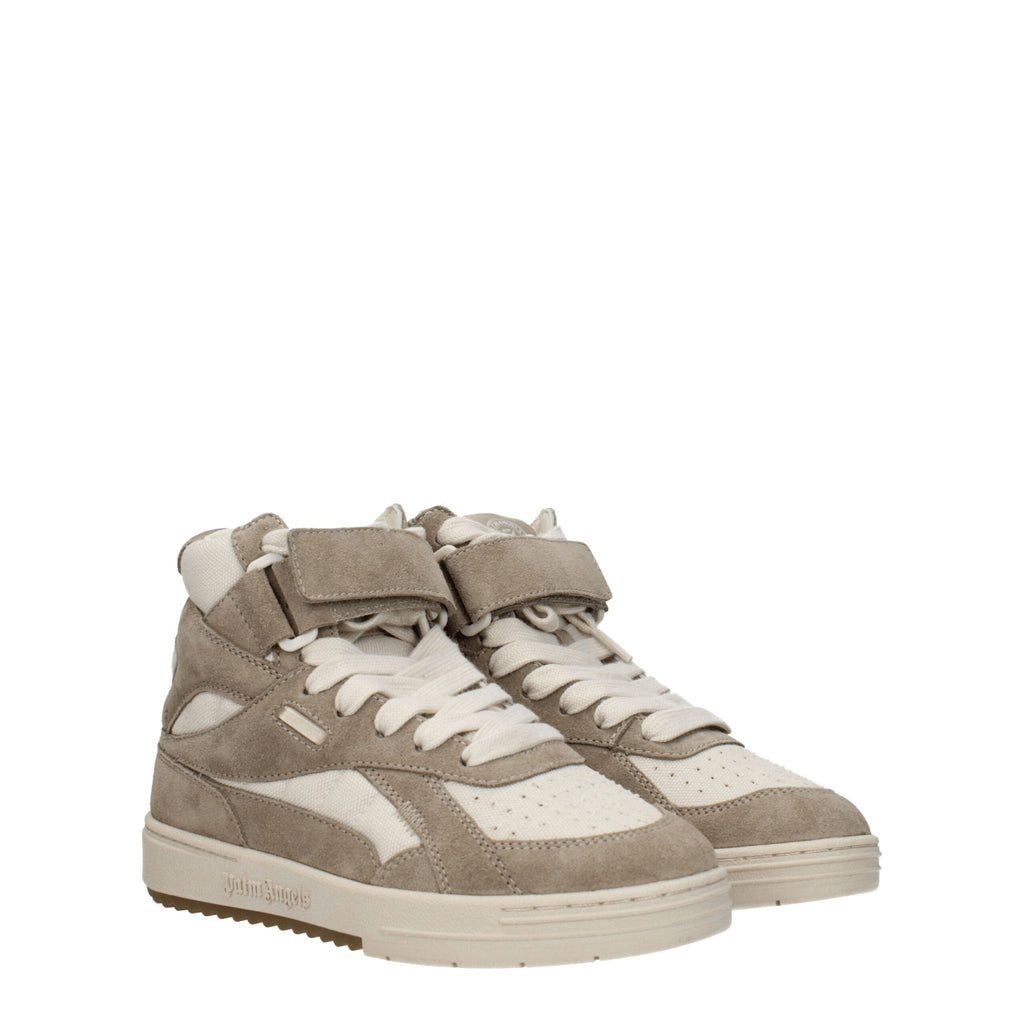 Palm Angels Beige Leather Sneakers - Beyzy Store - Palm Angels