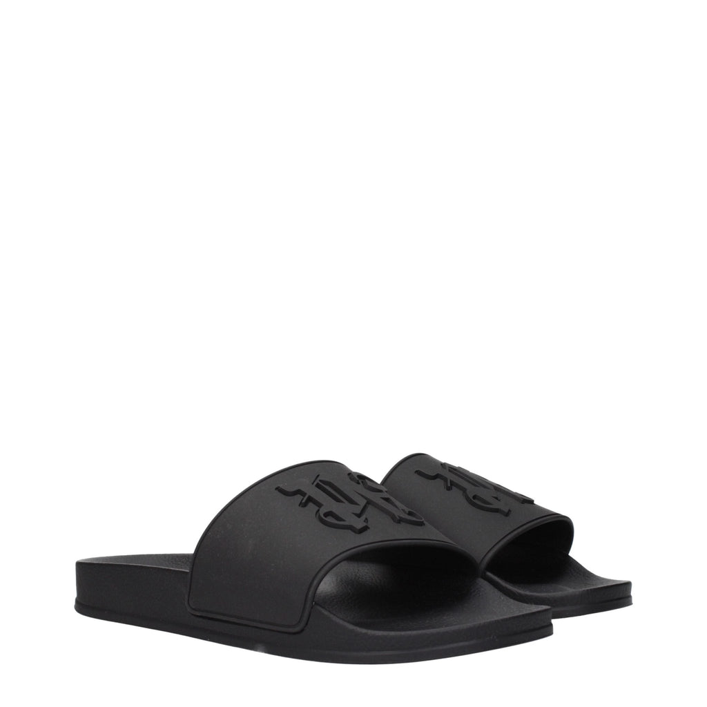 Palm Angels Black Cotton Slippers Sandals - Beyzy Store - Palm Angels