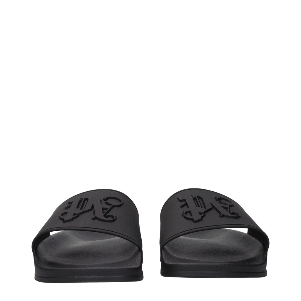 Palm Angels Black Cotton Slippers Sandals - Beyzy Store - Palm Angels