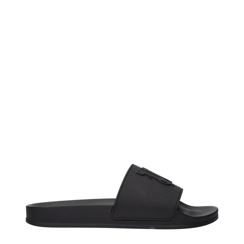 Palm Angels Black Cotton Slippers Sandals - Beyzy Store - Palm Angels