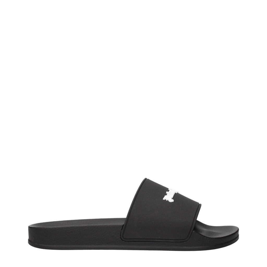Palm Angels Black Cotton Slippers Sandals - Beyzy Store - Palm Angels