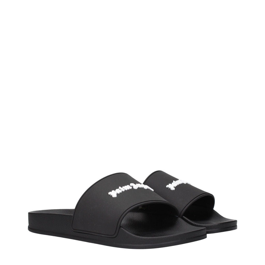 Palm Angels Black Cotton Slippers Sandals - Beyzy Store - Palm Angels