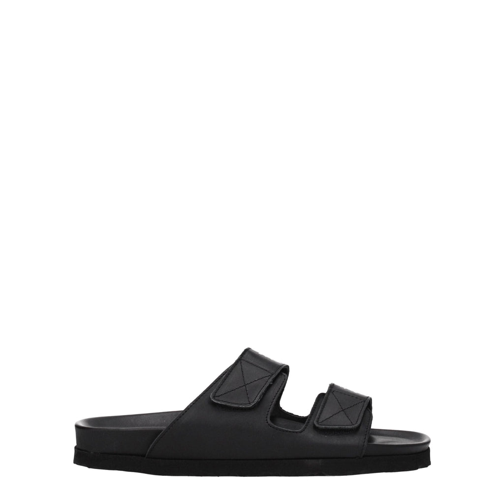 Palm Angels Black Leather Slipper - Beyzy Store - Palm Angels