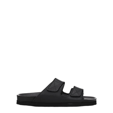 Palm Angels Black Leather Slipper - Beyzy Store - Palm Angels
