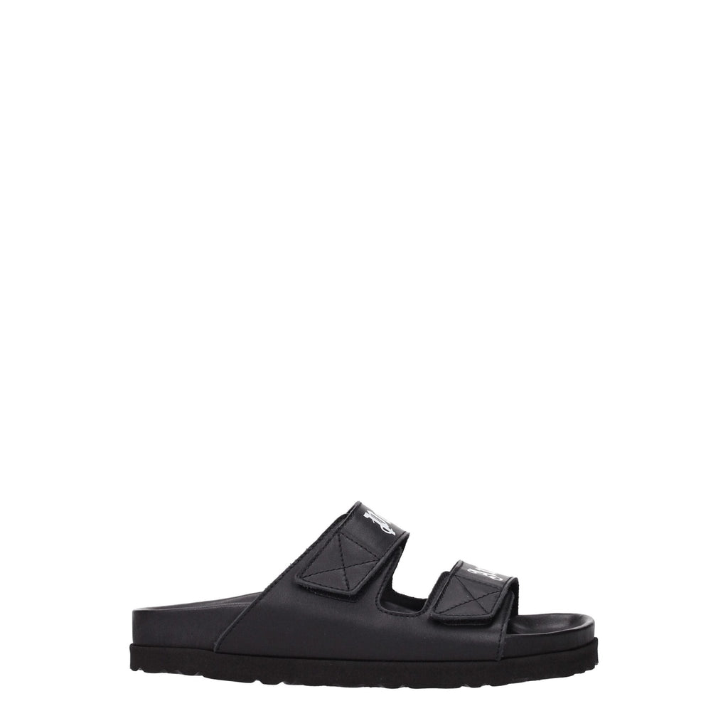 Palm Angels Black Leather Slipper - Beyzy Store - Palm Angels