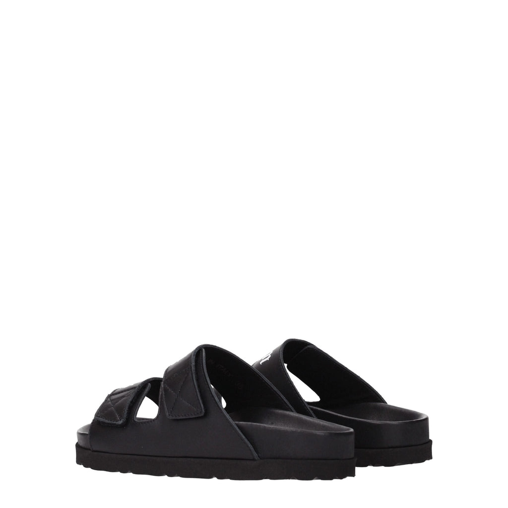 Palm Angels Black Leather Slipper - Beyzy Store - Palm Angels